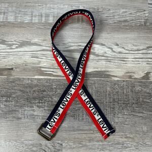 Levi’s Red White Blue Logo Web Belt Vintage Y2K Kid Size 29.5”